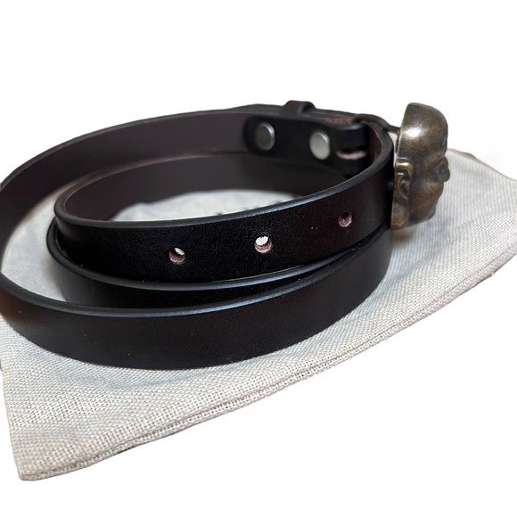 Quelli Della Pelle Handmade Brown Leather Belt Laughing Buddha Bellagio Italy XL - Picture 9 of 10